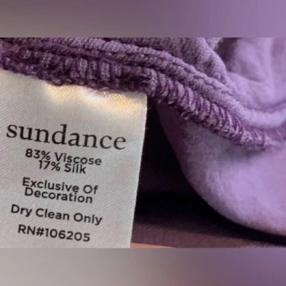 Sundance NWOT Alarie Velvet Embroidered Top Blouse Size L Purple - Picture 8 of 8